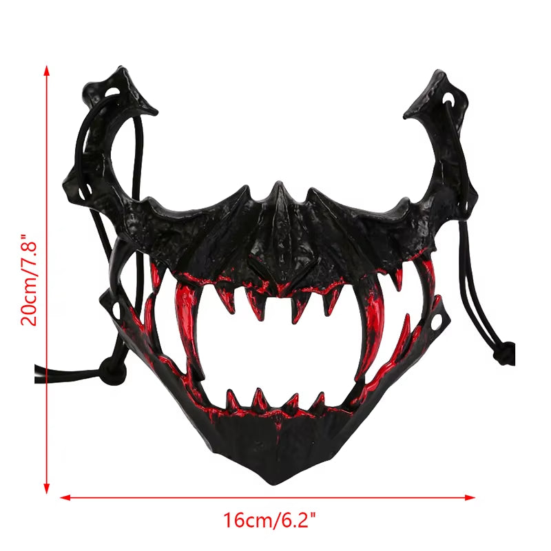 Halloween Mask Half-Face Mask Cos Dragon God Fierce Tiger Night Fork Tengu Man Wolf Mask Performance Skull Masks