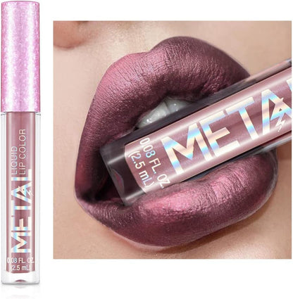 Allbesta Waterproof Metallic Lip Gloss - Long-Lasting Shimmering Shine for All Skin Types
