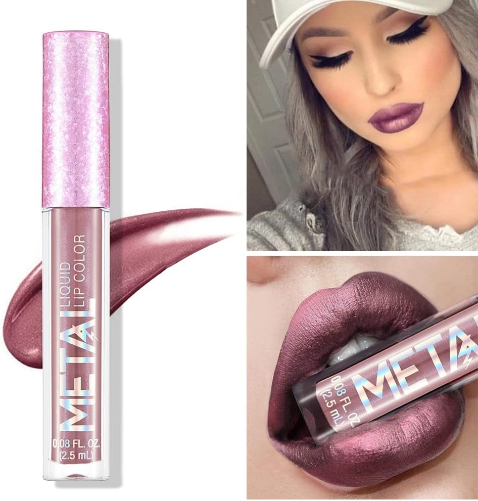 Allbesta Waterproof Metallic Lip Gloss - Long-Lasting Shimmering Shine for All Skin Types