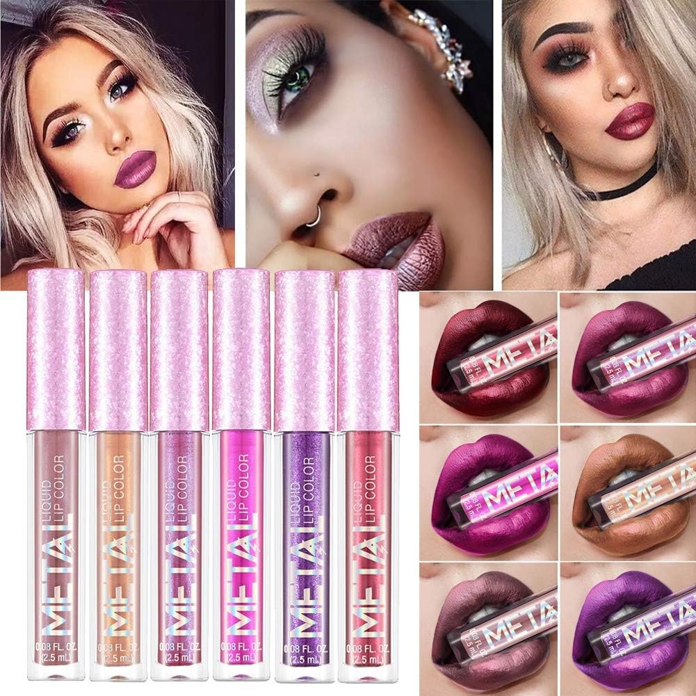 Allbesta Waterproof Metallic Lip Gloss - Long-Lasting Shimmering Shine for All Skin Types