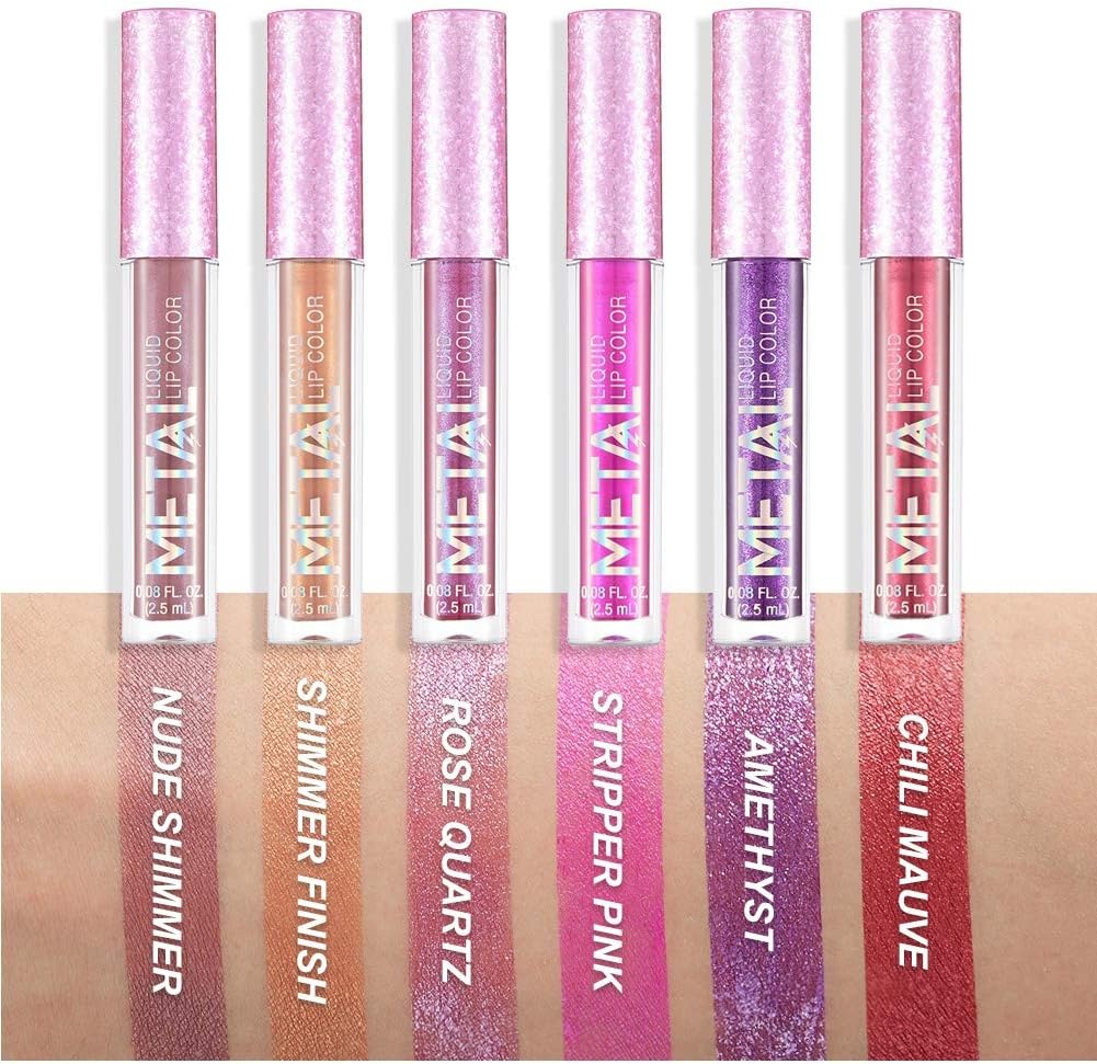 Allbesta Waterproof Metallic Lip Gloss - Long-Lasting Shimmering Shine for All Skin Types