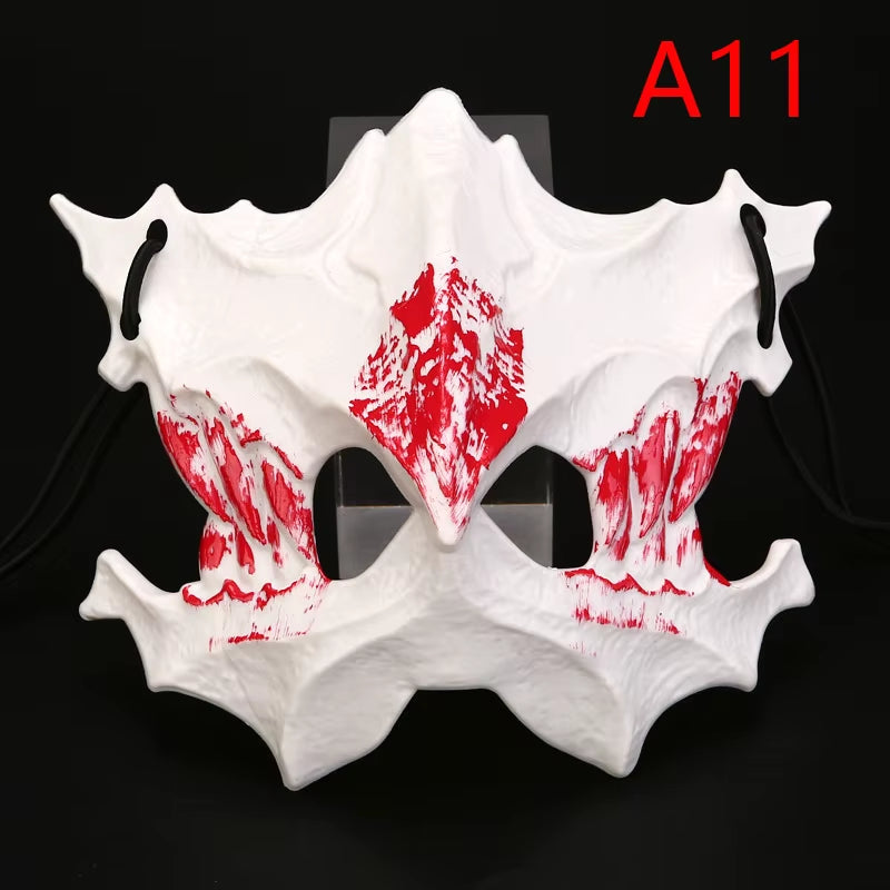 Halloween Mask Half-Face Mask Cos Dragon God Fierce Tiger Night Fork Tengu Man Wolf Mask Performance Skull Masks