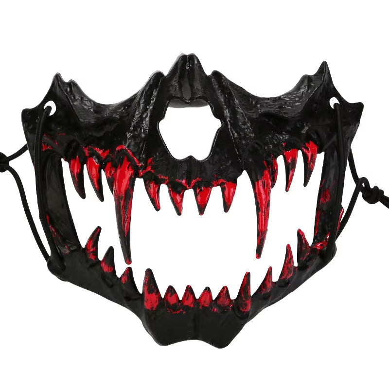 Halloween Mask Half-Face Mask Cos Dragon God Fierce Tiger Night Fork Tengu Man Wolf Mask Performance Skull Masks