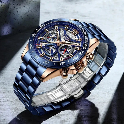 Elevate Your Style with the 2024 Luxury Men's Waterproof Chronograph Watch - Perfect for Sports and Everyday Elegance