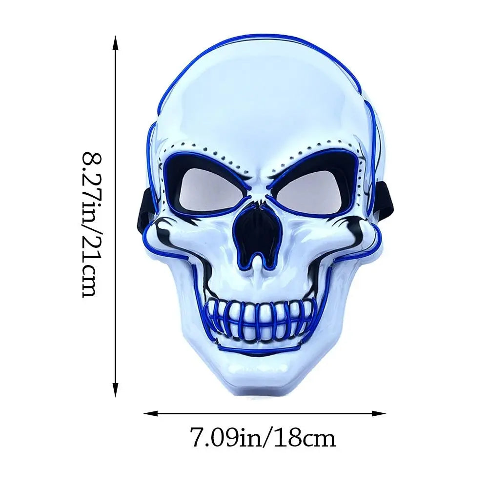 Illuminate Your Halloween with the Fashion Horror Skull Mask - LED Light Cosplay for Unforgettable Parties