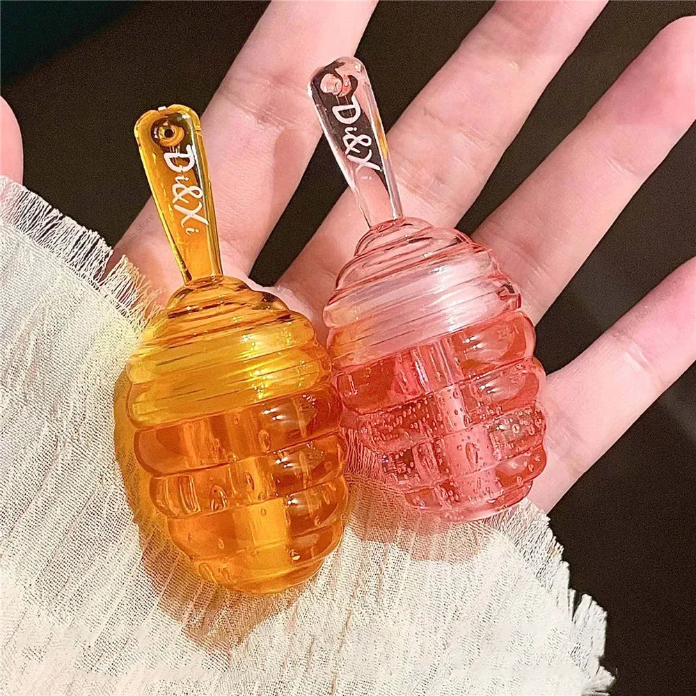 Revitalize Your Lips with Canned Honey Lip Oil - Moisturizing Peach Lip Balm for Fuller, Brighter Lips