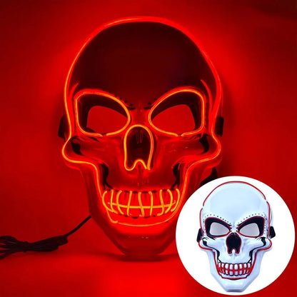 Illuminate Your Halloween with the Fashion Horror Skull Mask - LED Light Cosplay for Unforgettable Parties