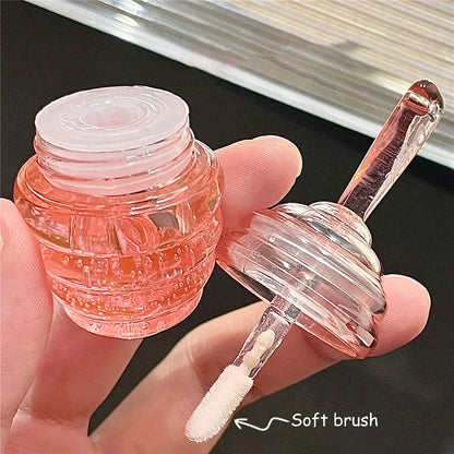 Revitalize Your Lips with Canned Honey Lip Oil - Moisturizing Peach Lip Balm for Fuller, Brighter Lips