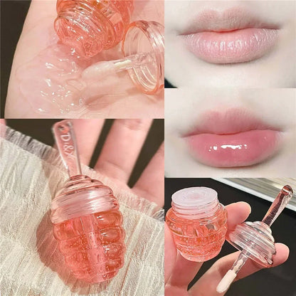 Revitalize Your Lips with Canned Honey Lip Oil - Moisturizing Peach Lip Balm for Fuller, Brighter Lips