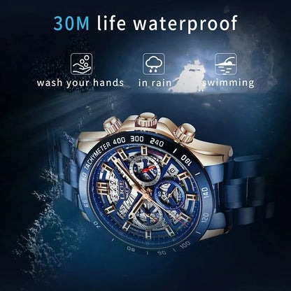 Elevate Your Style with the 2024 Luxury Men's Waterproof Chronograph Watch - Perfect for Sports and Everyday Elegance