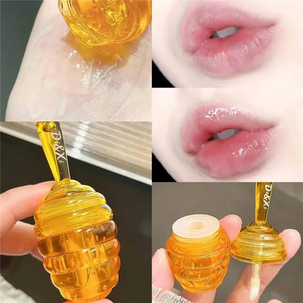 Revitalize Your Lips with Canned Honey Lip Oil - Moisturizing Peach Lip Balm for Fuller, Brighter Lips