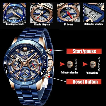 Elevate Your Style with the 2024 Luxury Men's Waterproof Chronograph Watch - Perfect for Sports and Everyday Elegance