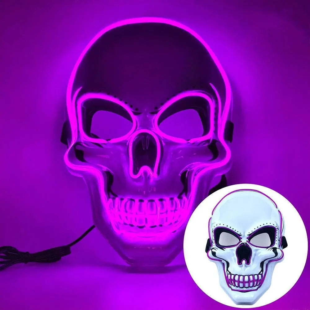 Illuminate Your Halloween with the Fashion Horror Skull Mask - LED Light Cosplay for Unforgettable Parties