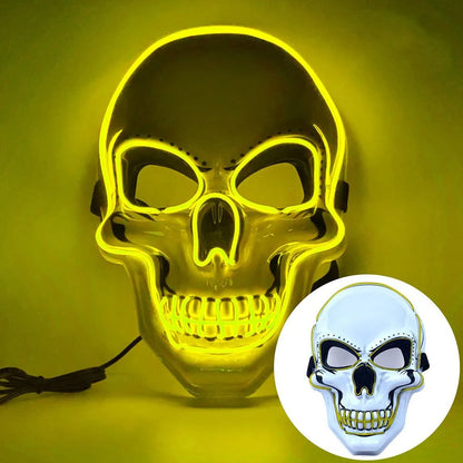 Illuminate Your Halloween with the Fashion Horror Skull Mask - LED Light Cosplay for Unforgettable Parties