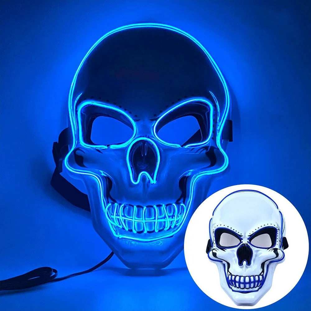 Illuminate Your Halloween with the Fashion Horror Skull Mask - LED Light Cosplay for Unforgettable Parties