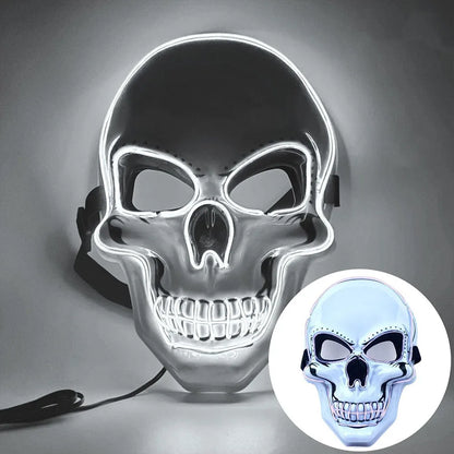 Illuminate Your Halloween with the Fashion Horror Skull Mask - LED Light Cosplay for Unforgettable Parties