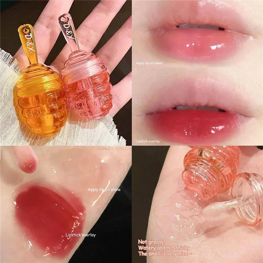 Revitalize Your Lips with Canned Honey Lip Oil - Moisturizing Peach Lip Balm for Fuller, Brighter Lips