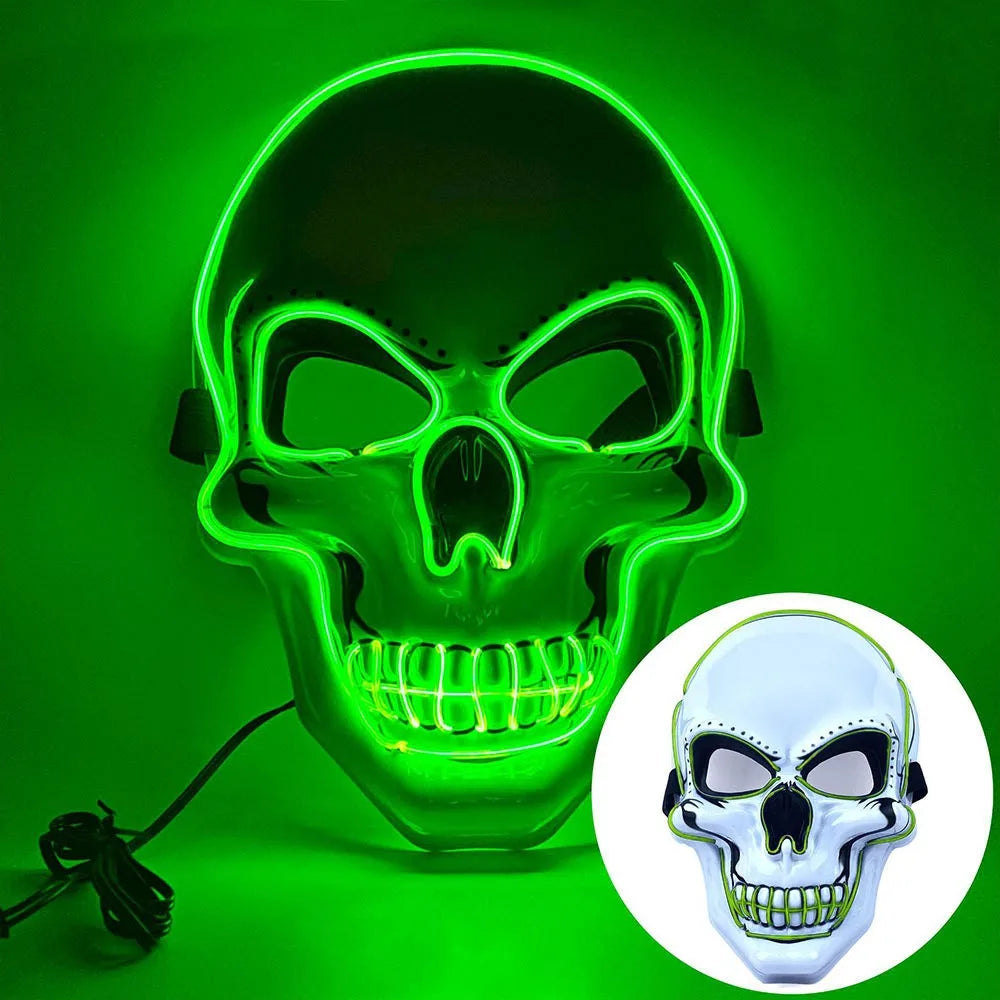 Illuminate Your Halloween with the Fashion Horror Skull Mask - LED Light Cosplay for Unforgettable Parties