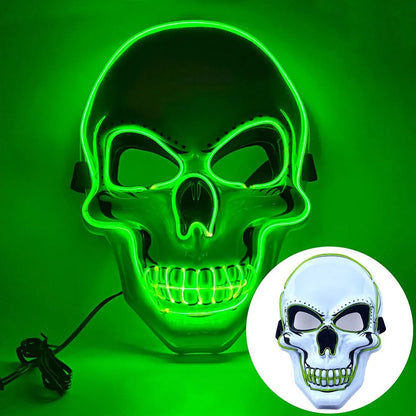 Illuminate Your Halloween with the Fashion Horror Skull Mask - LED Light Cosplay for Unforgettable Parties