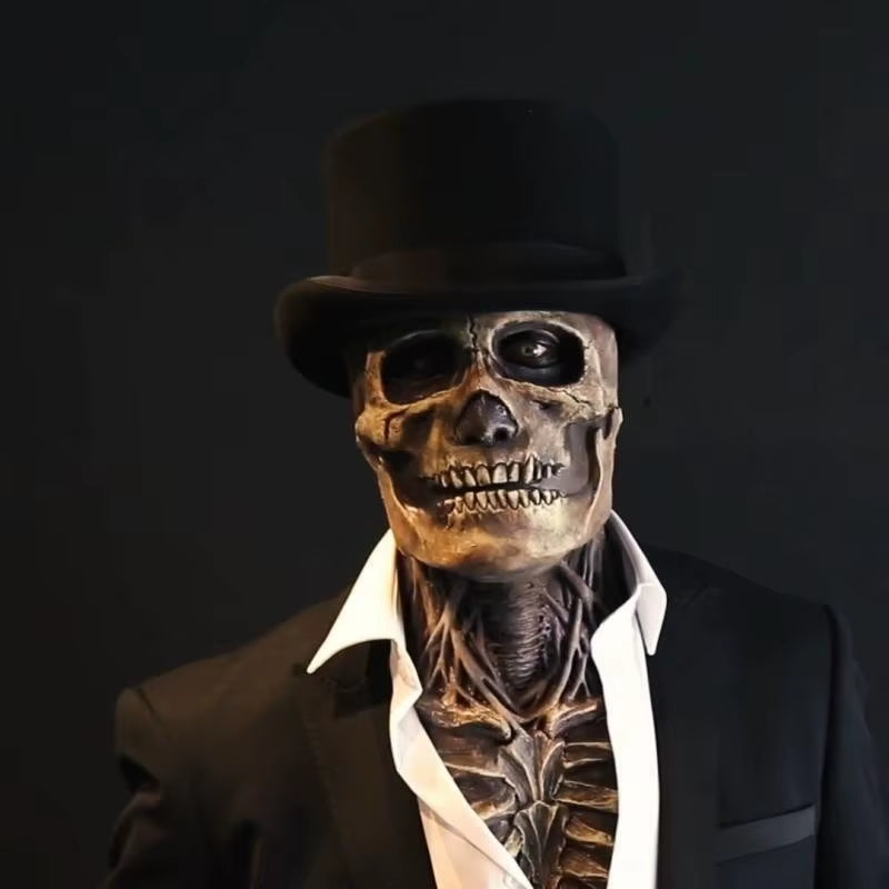 2026 Halloween Latex Skeleton Head Mask Horror Brain Helmet Mask Cosplay Party Supplies Skull Full Face Mask