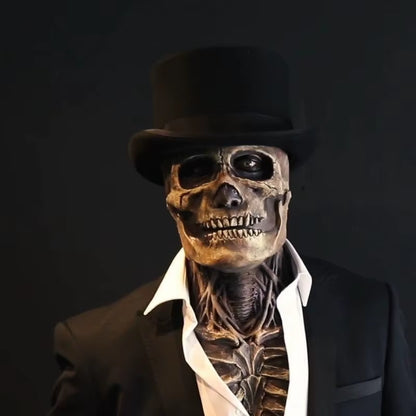 2026 Halloween Latex Skeleton Head Mask Horror Brain Helmet Mask Cosplay Party Supplies Skull Full Face Mask