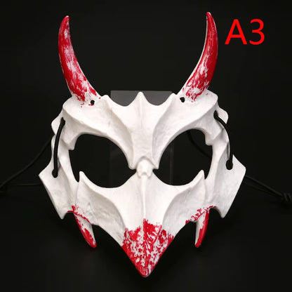 Halloween Mask Half-Face Mask Cos Dragon God Fierce Tiger Night Fork Tengu Man Wolf Mask Performance Skull Masks